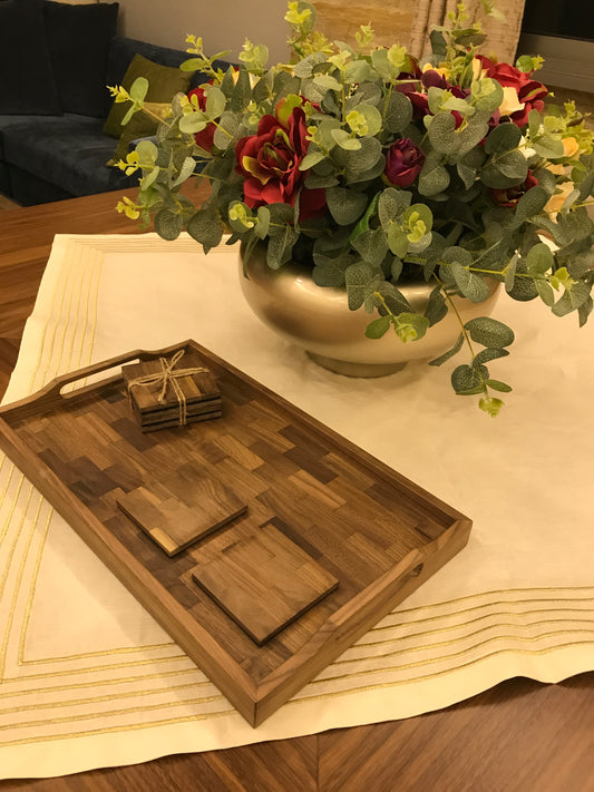 Brick wooden tray