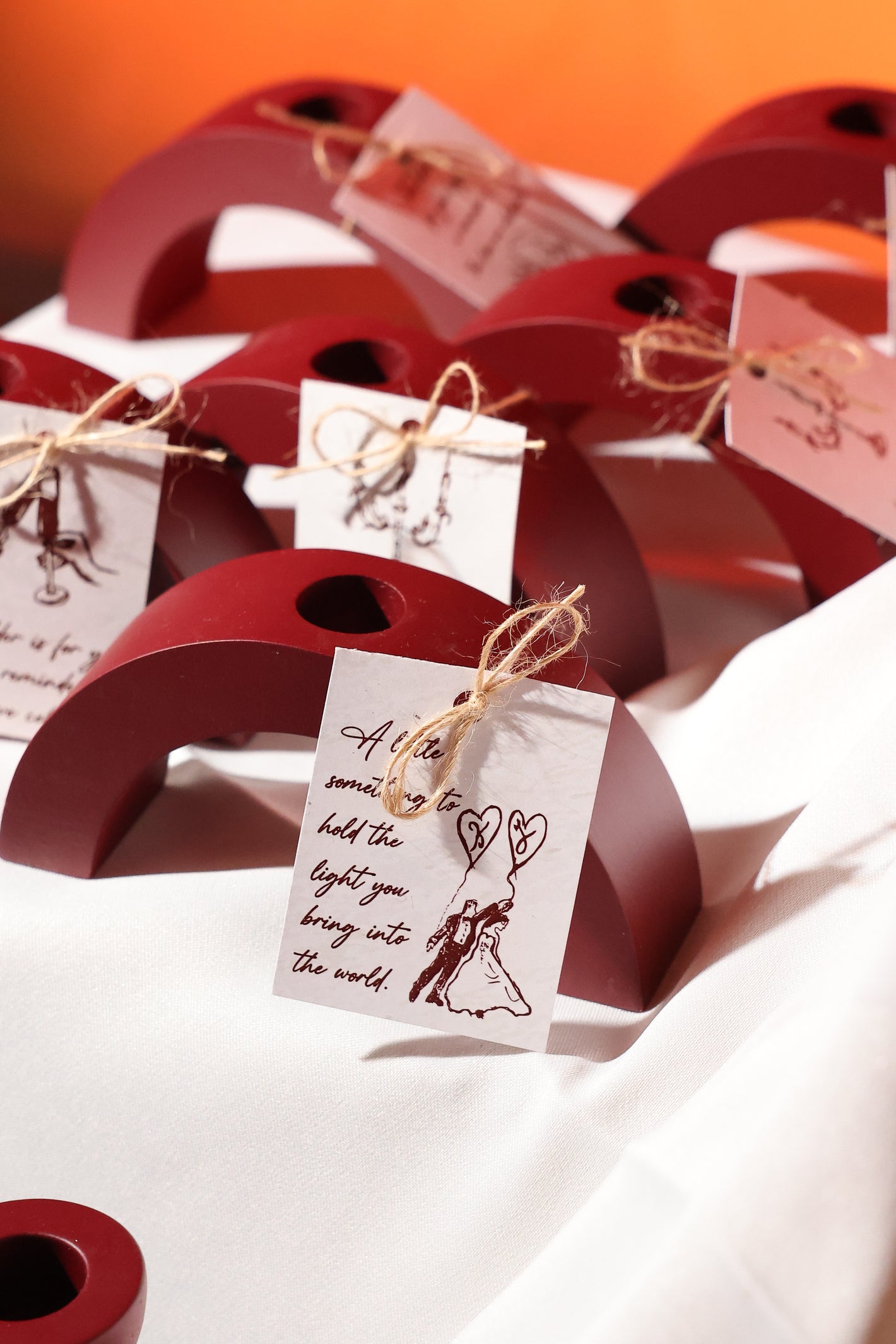 Customized wooden candle holders for a wedding return gift return favor by Wood Identity